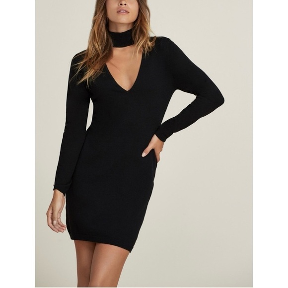 Finders Keepers Revolve Ride Knit Black Mini Dress Long Sleeve NWT Size Small - Picture 1 of 7